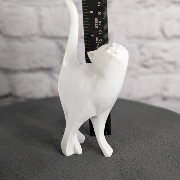 Ceramic white cat figurine - Picture 5 of 7